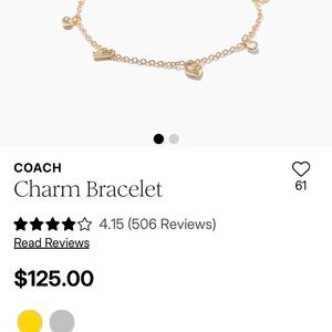 Coach Gold-Tone Charm Bracelet
